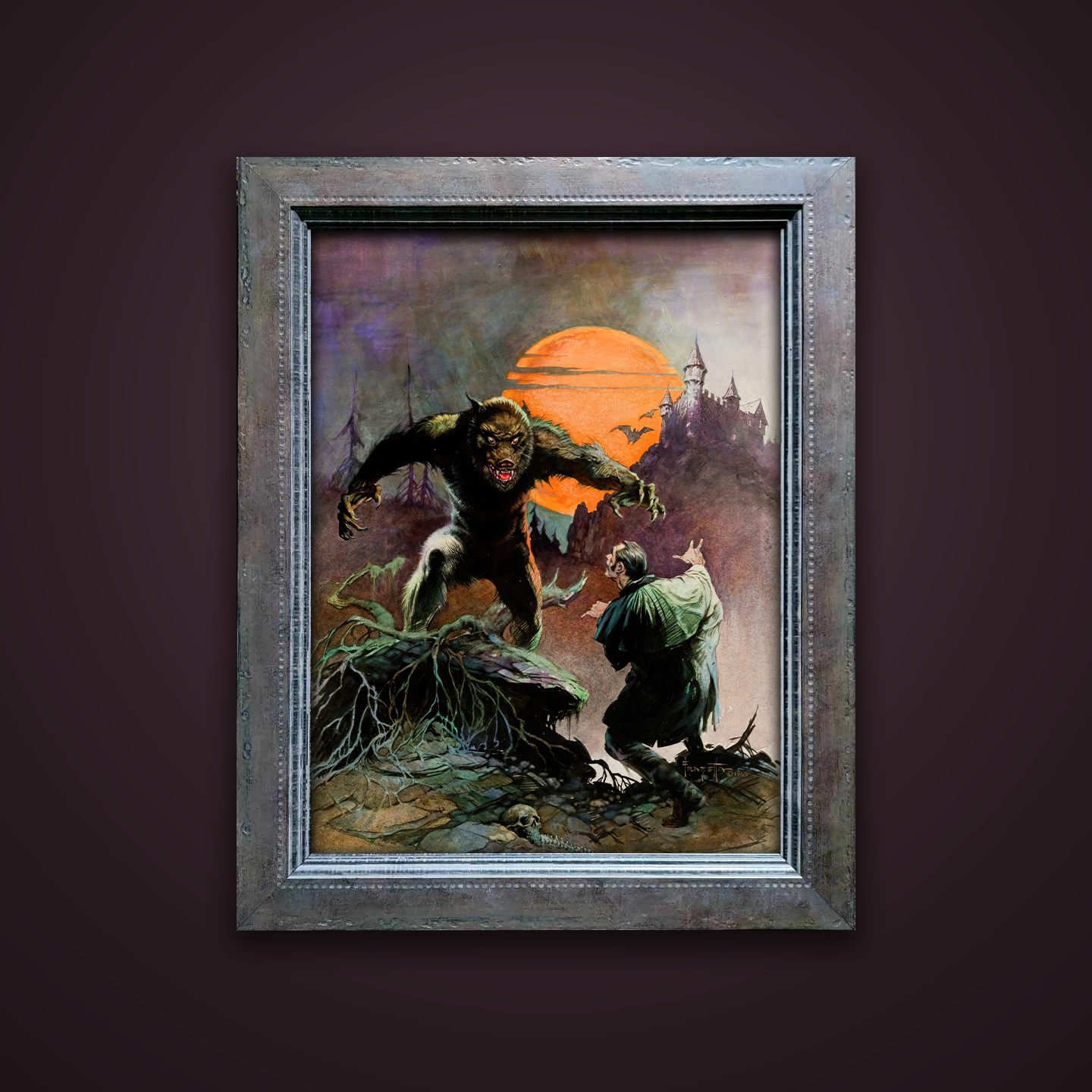 Frank Frazetta’s “The Wolfman” artwork from the Frazetta Art Museum&