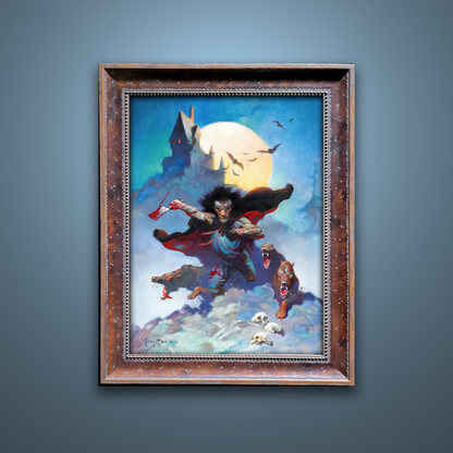 Frank Frazetta’s “Wolves Night” artwork from the Frazetta Art Museum&