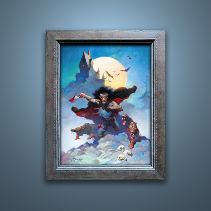 Frank Frazetta’s “Wolves Night” artwork from the Frazetta Art Museum&