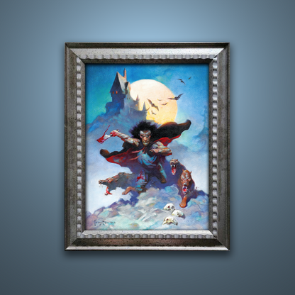 Frank Frazetta’s “Wolves Night” artwork from the Frazetta Art Museum&