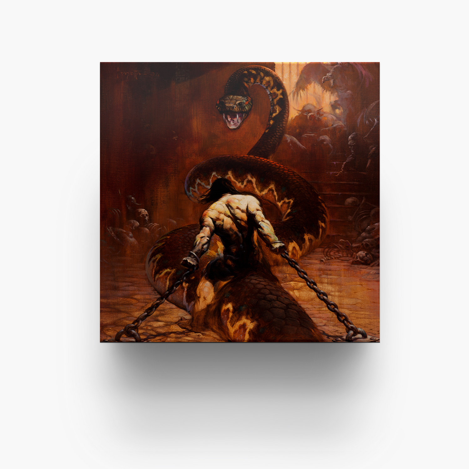 Frazetta 4x4 inch ceramic coaster featuring Frazetta&