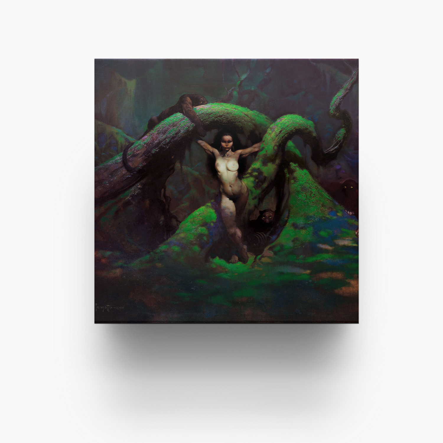 Frazetta 4x4 inch ceramic coaster featuring Frazetta&
