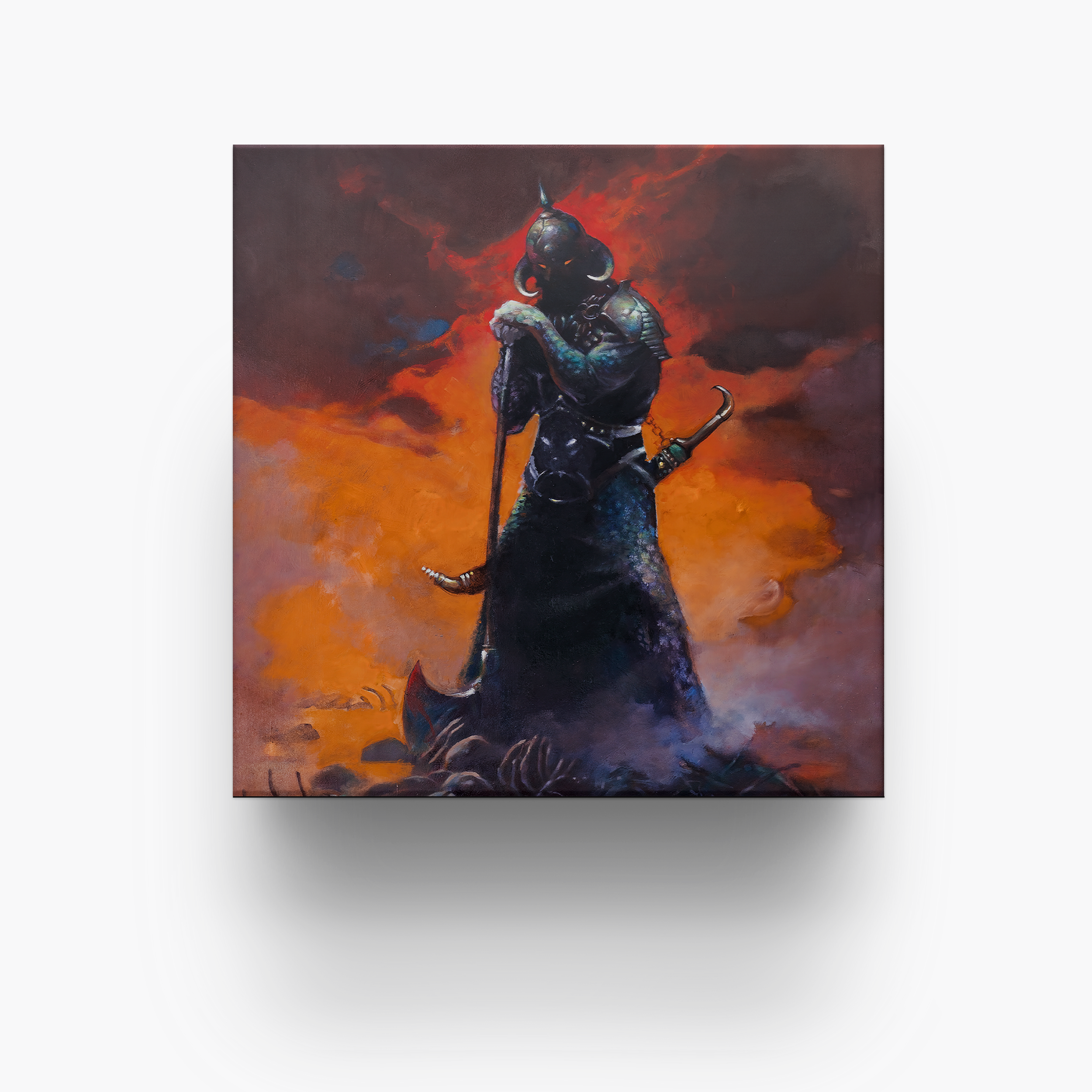 Frazetta 4x4 inch ceramic coaster featuring Frazetta&