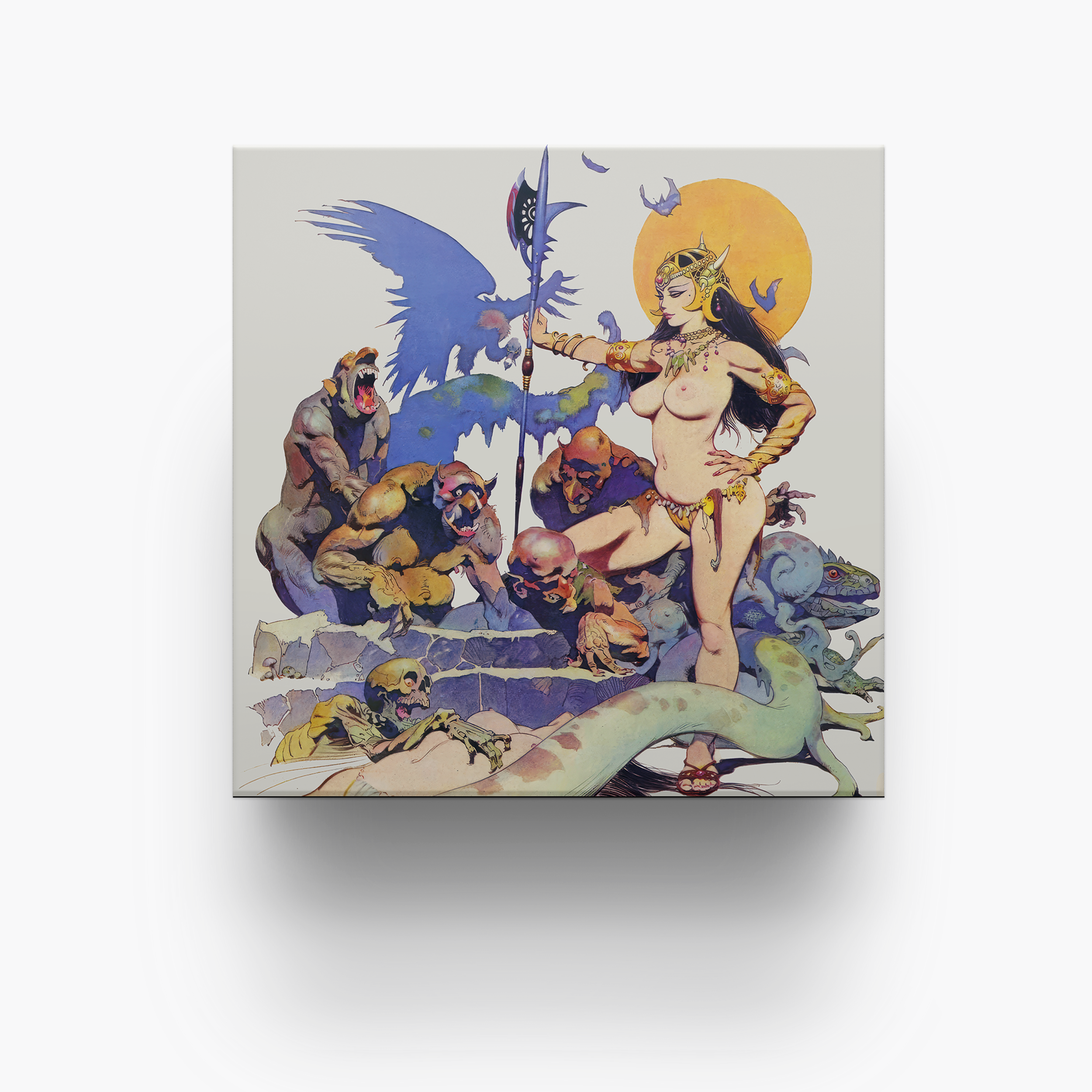 Frazetta 4x4 inch ceramic coaster featuring Frazetta&