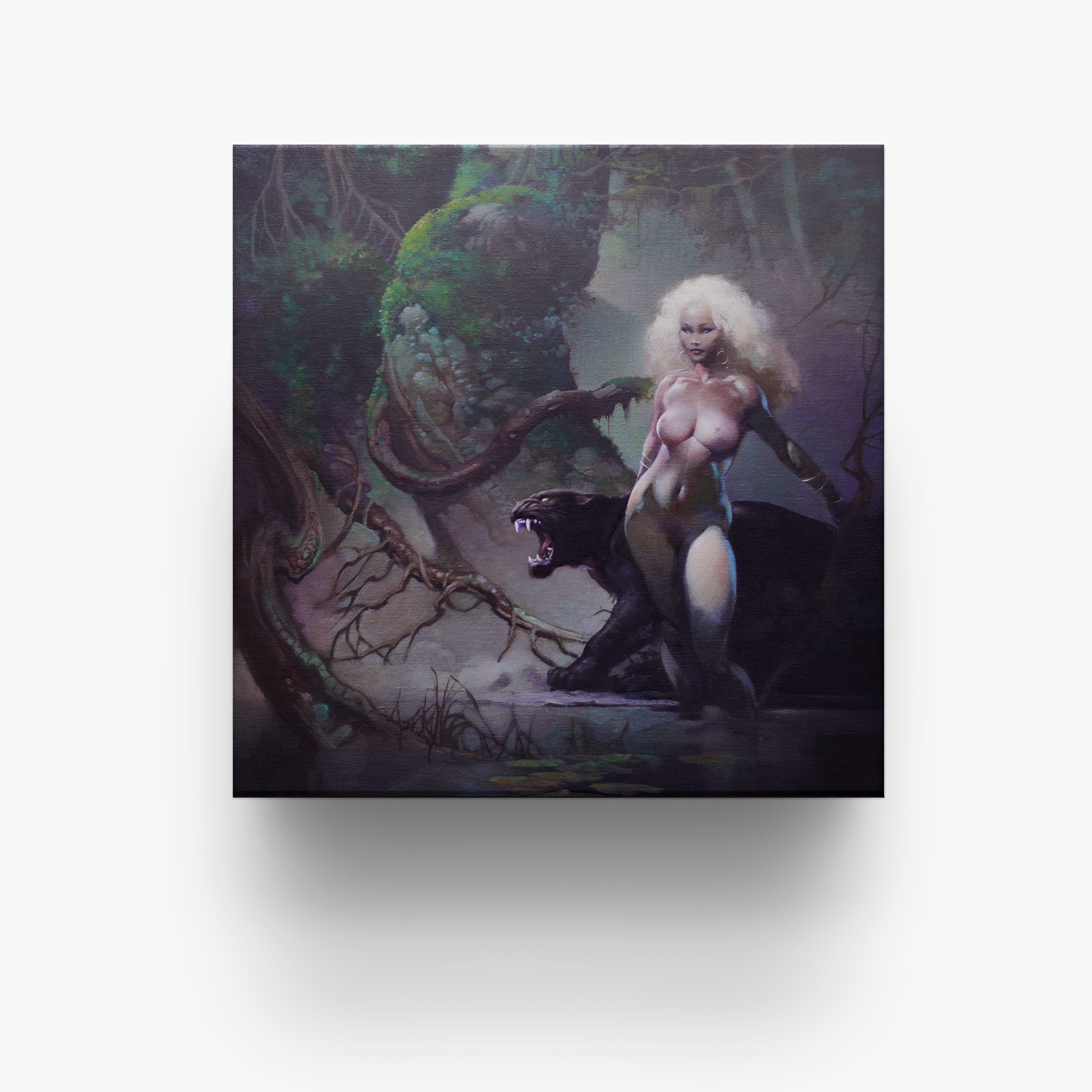 Frazetta 4x4 inch ceramic coaster featuring Frazetta&