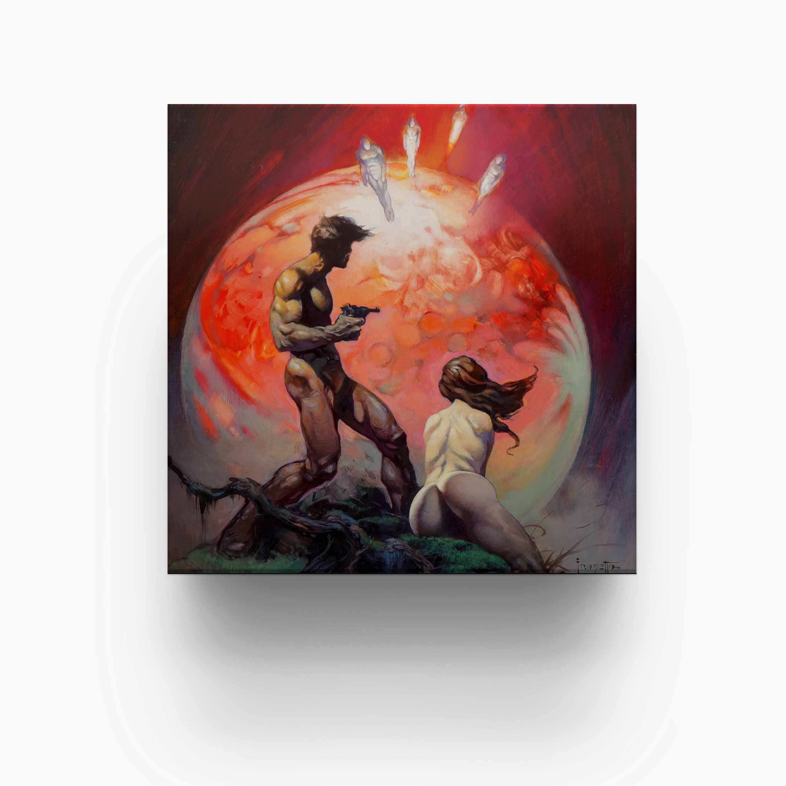 Frazetta 4x4 inch ceramic coaster featuring Frazetta&