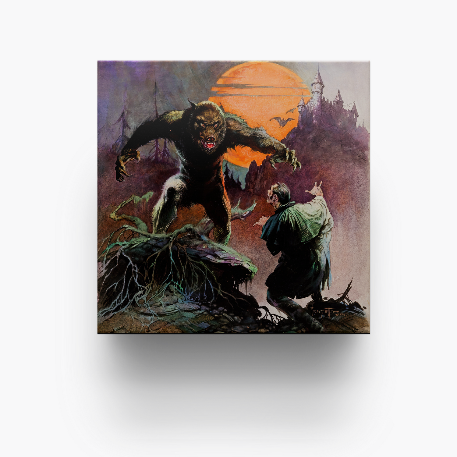 Frazetta 4x4 inch ceramic coaster featuring Frazetta&