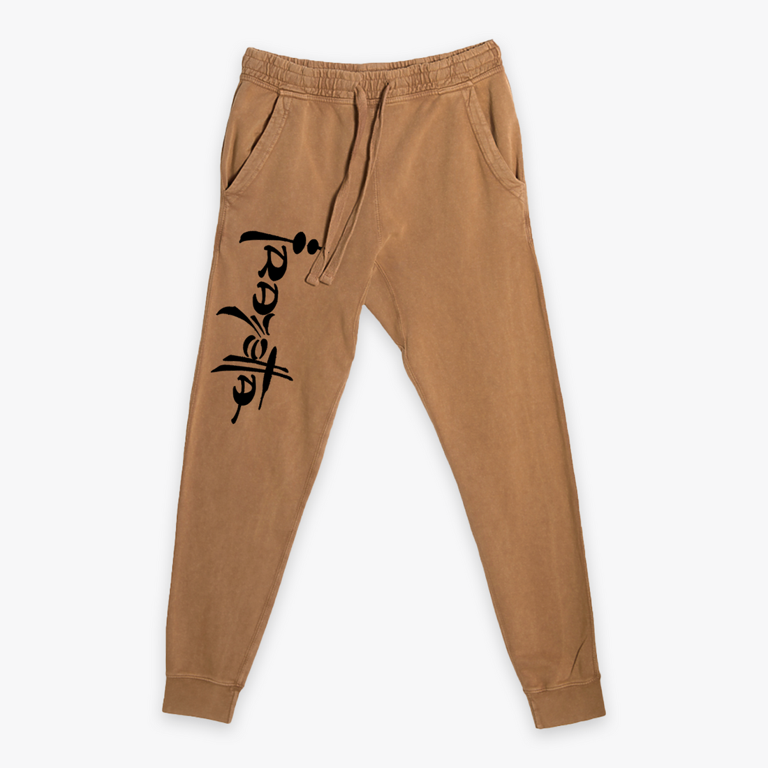 Frazetta Logo Sweatpants – Comfortable Tan Joggers Featuring Frank Frazetta’s Official Logo in Black