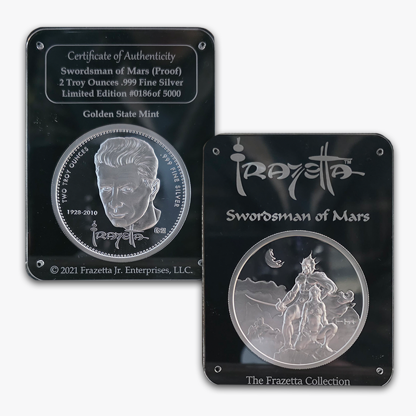 2oz Frazetta Swordsman of Mars Proof Silver Round