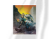 Unframed fine art print of Frazetta’s “The Gauntlet,” showing a fierce male hero wielding a weapon amidst wreckage, flames, and defeated enemies.