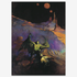 Vintage print depicting a winged creature in a battle with a man on an eerie planet.