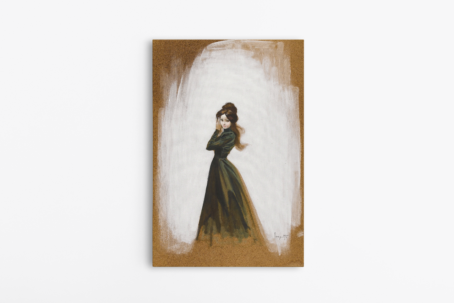Woman in Black Mini Wrap-Around Canvas Art