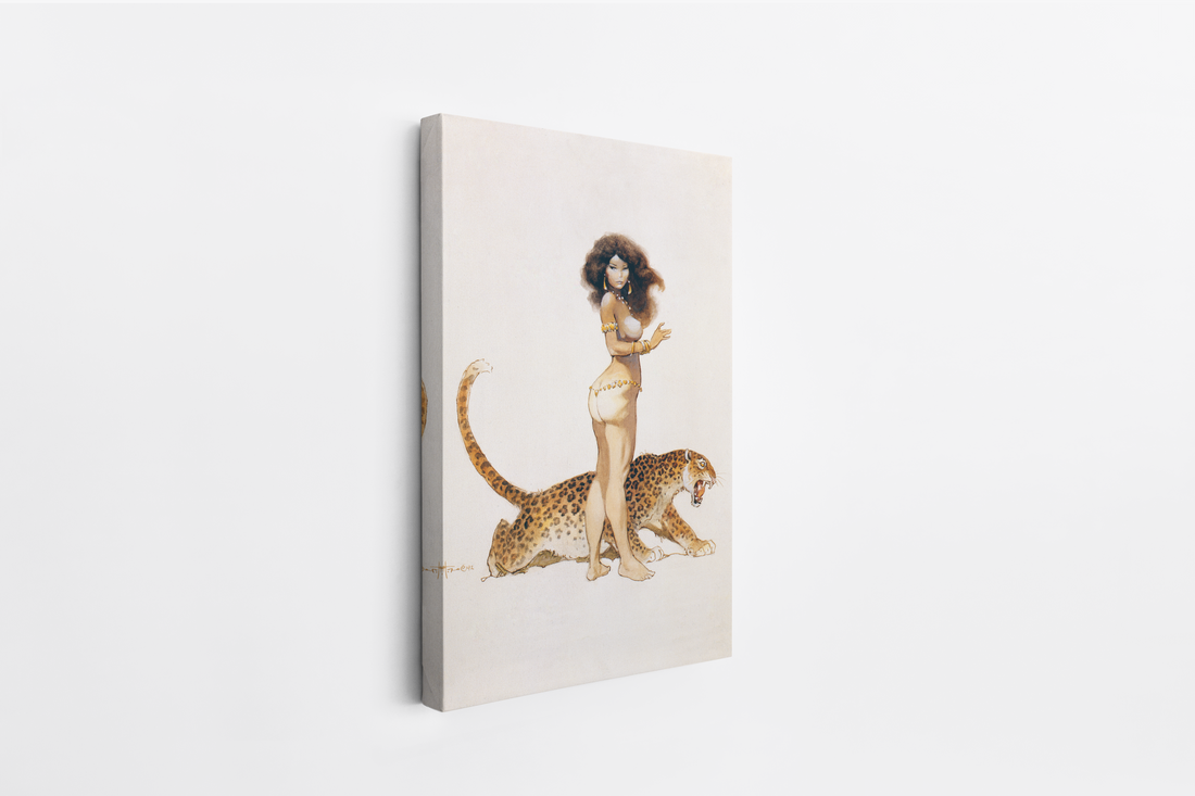 Girl with Leopard Canvas Wrap B-Stock