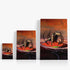 Three wrap-around canvas prints of Frazetta’s Spider Man in different sizes, showcasing the artwork with mirror-wrapped edges for a seamless, dimensional look.