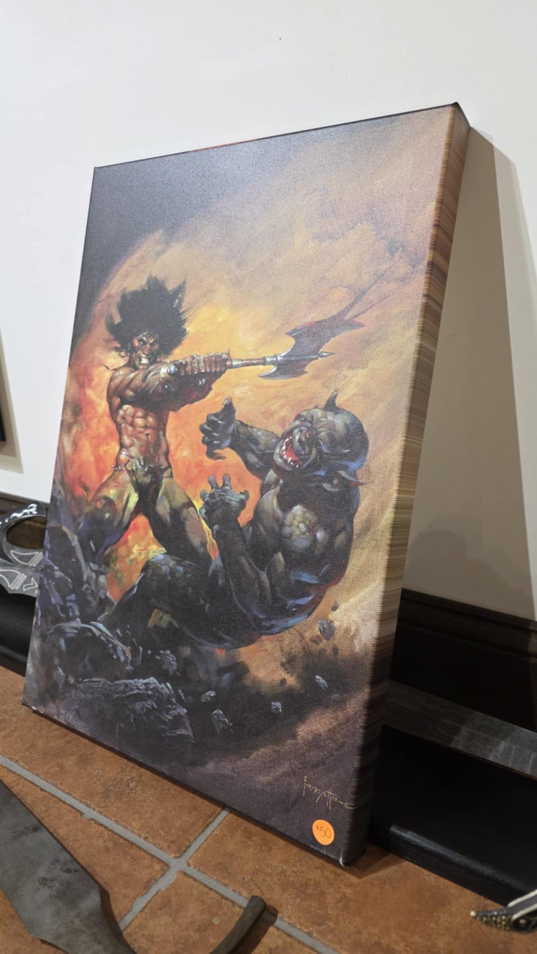 Barbarian with Axe Canvas Wrap B-Stock