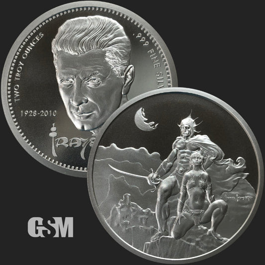 2oz Frazetta Swordsman of Mars Silver Round .999 Fine