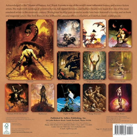 The Fantasy Art of Frazetta 2018 Calendar