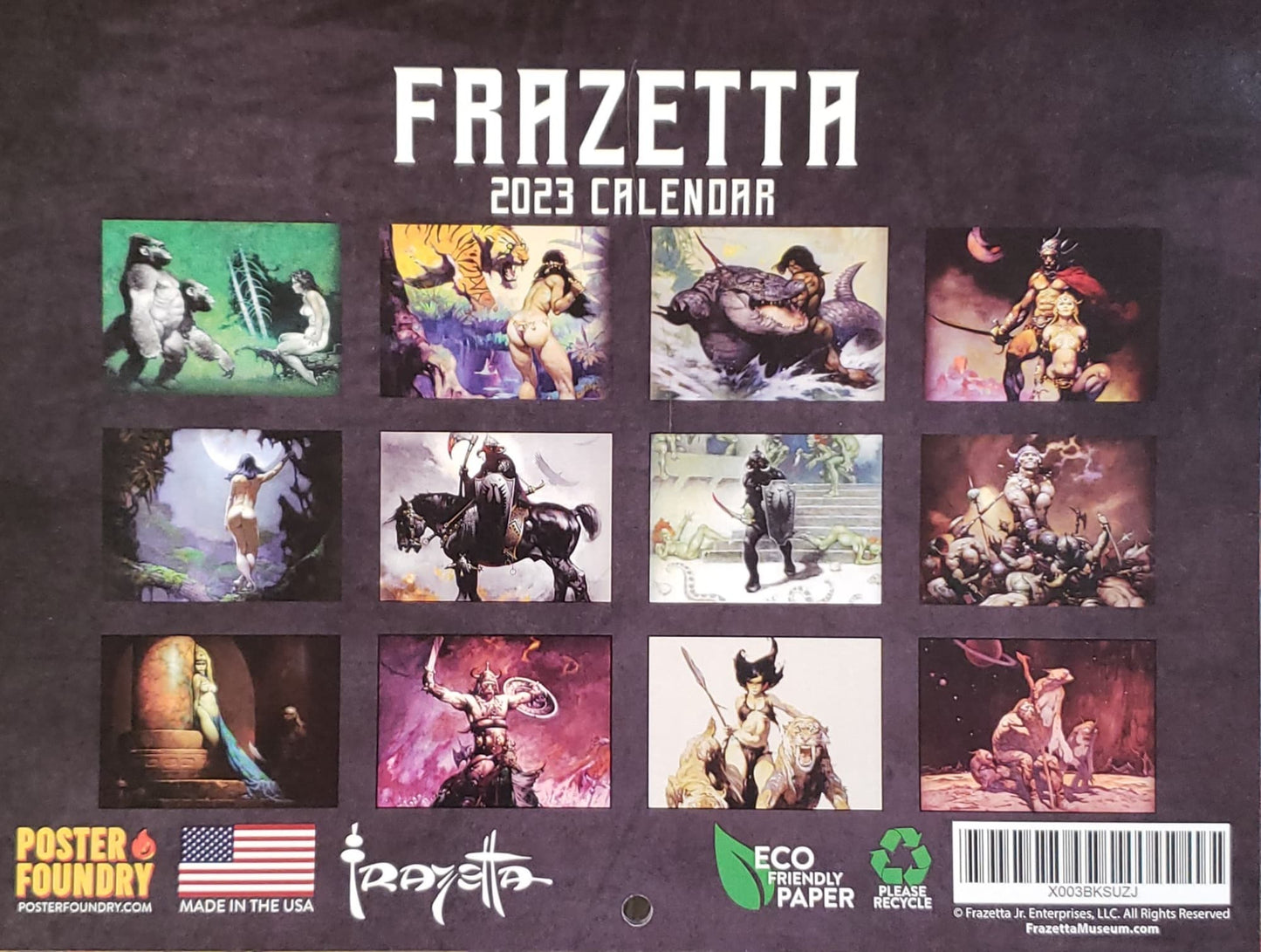 Frank Frazetta 2023, 12 Month Calendar