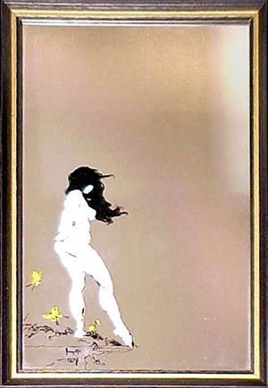 Lady with Foot Touching Water Mirror